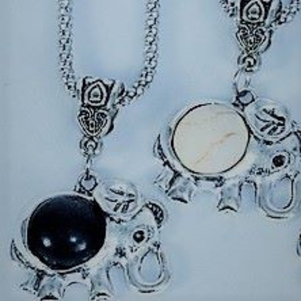 Elephant Precious Stone Necklace